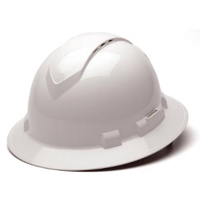 Ridgeline Vented Full Brim Hard Hat - White